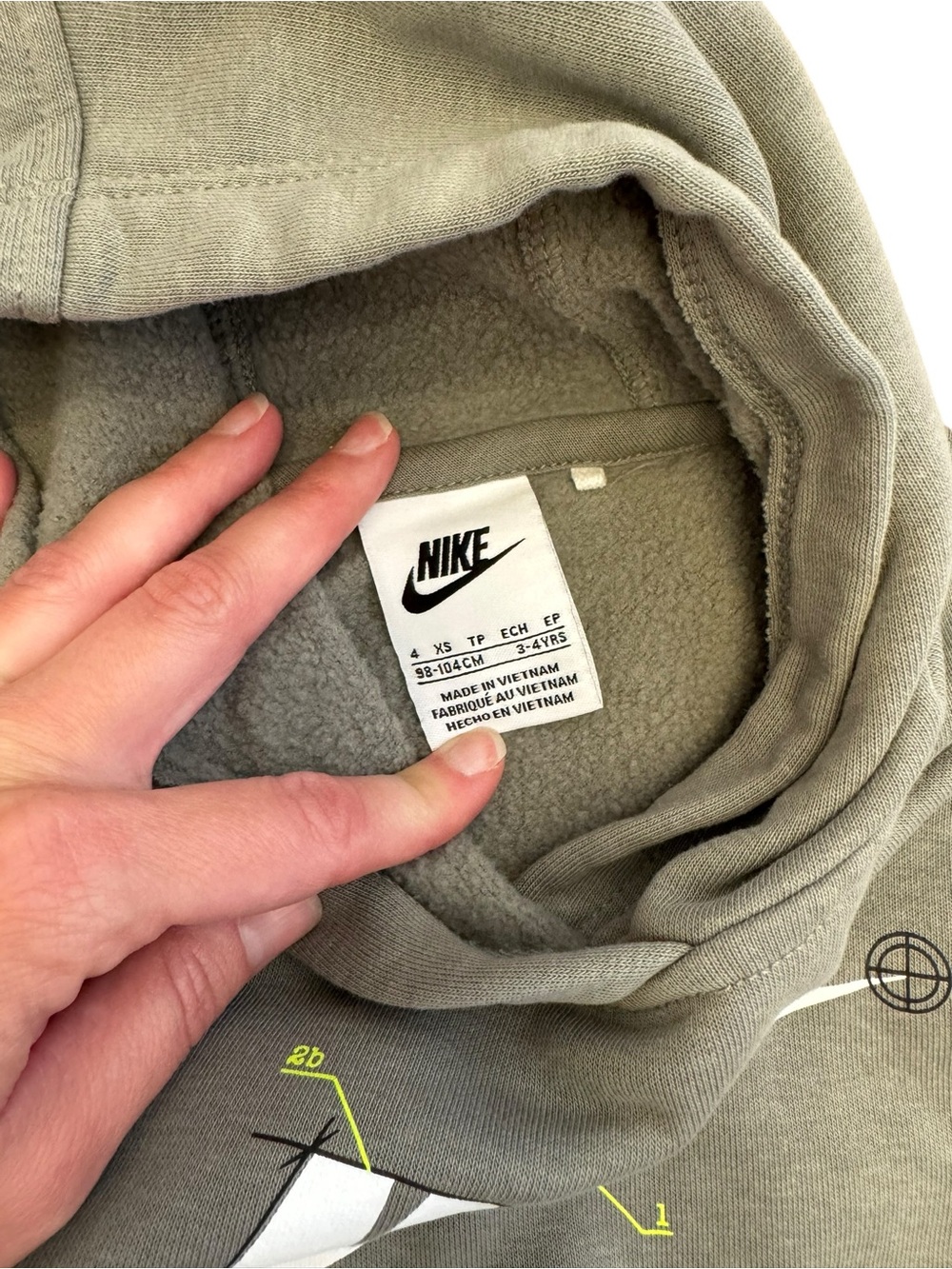Nike Green Gray Fleece Hoodie Jogger Set Toddler XS 3-4Y - Picture 6 of 8